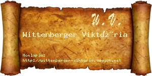 Wittenberger Viktória névjegykártya